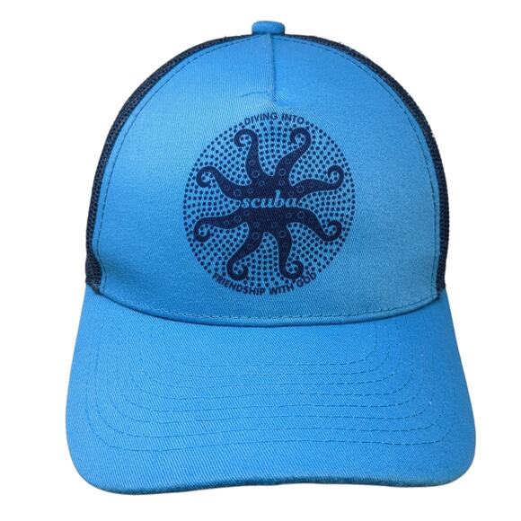 Scuba Crew Leader Snapback Trucker Hat Blue One Size Adjustable Mesh Back - Picture 1 of 10